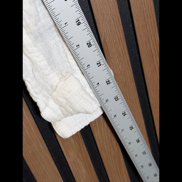 Free People Top Small Womens White Gauze Knit Long Sleeve Button Pocket - Picture 5 of 9